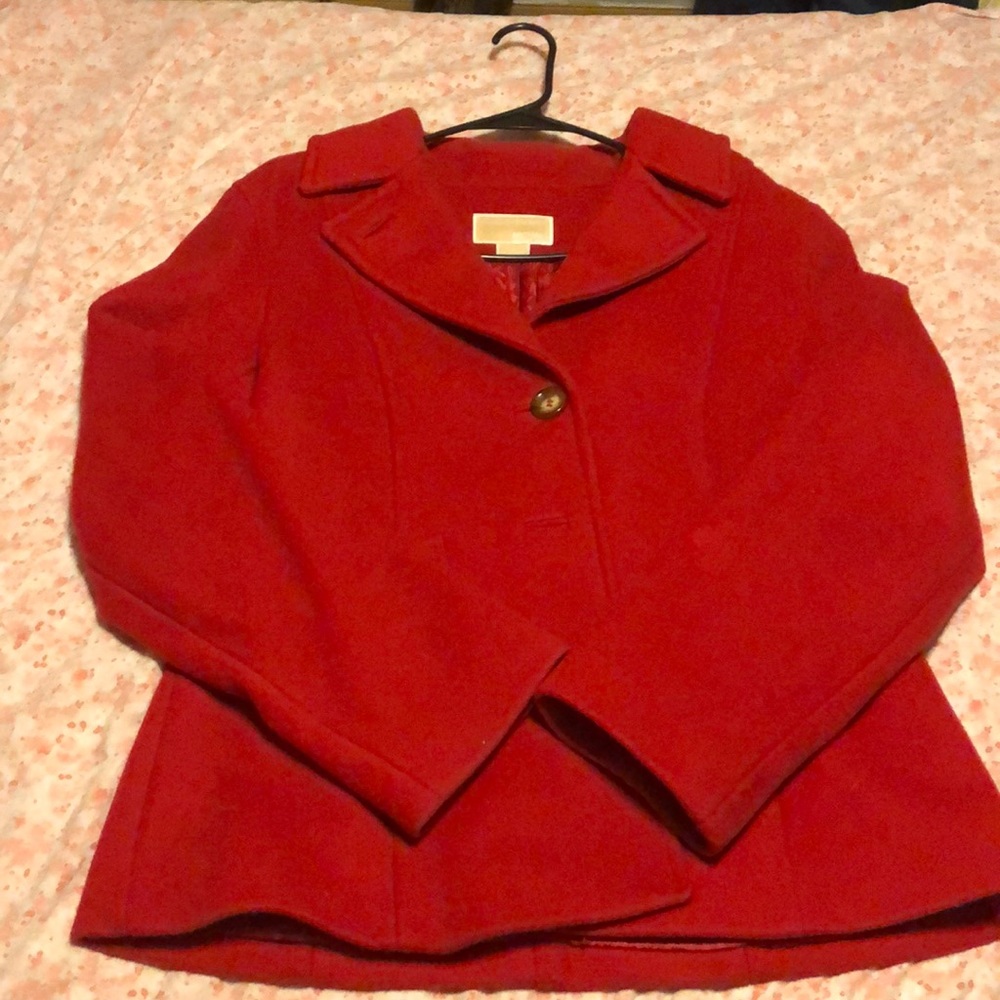 Red Michael Kors coat
